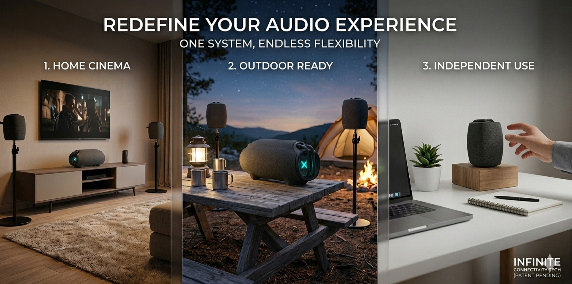 Portable Home Theater, Patented Bluetooth Technology, Scalable Audio System, OEM Audio Manufacturer.