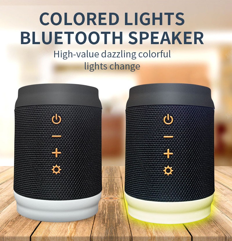 Cylindrical LED colorful night light speaker 1200mAh battery